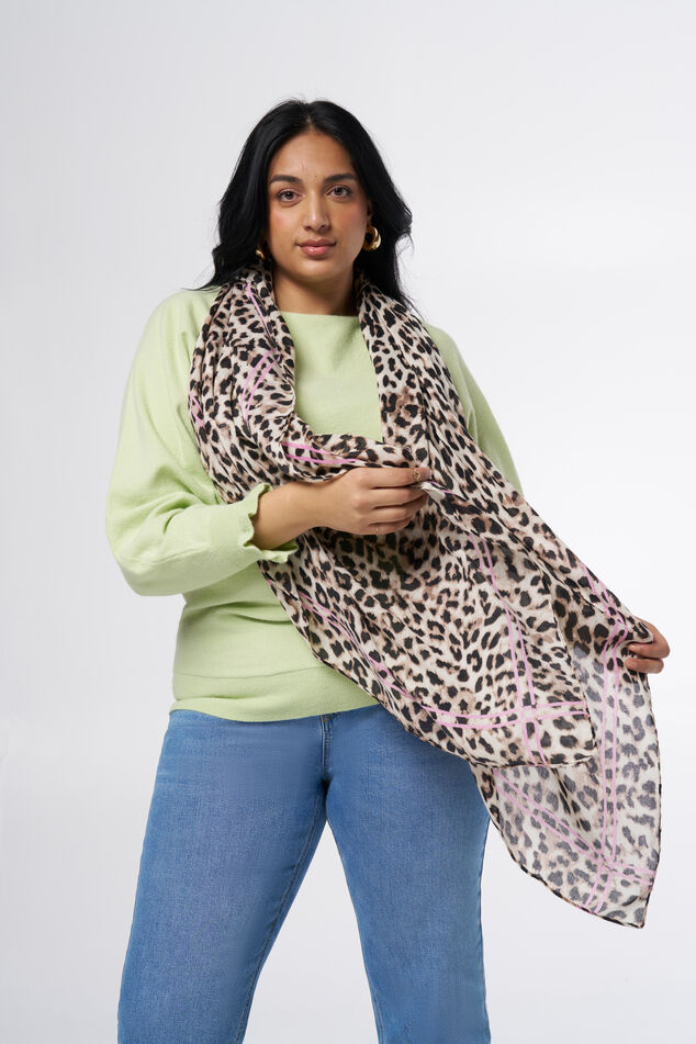 Bufanda con estampado de pantera image number 0