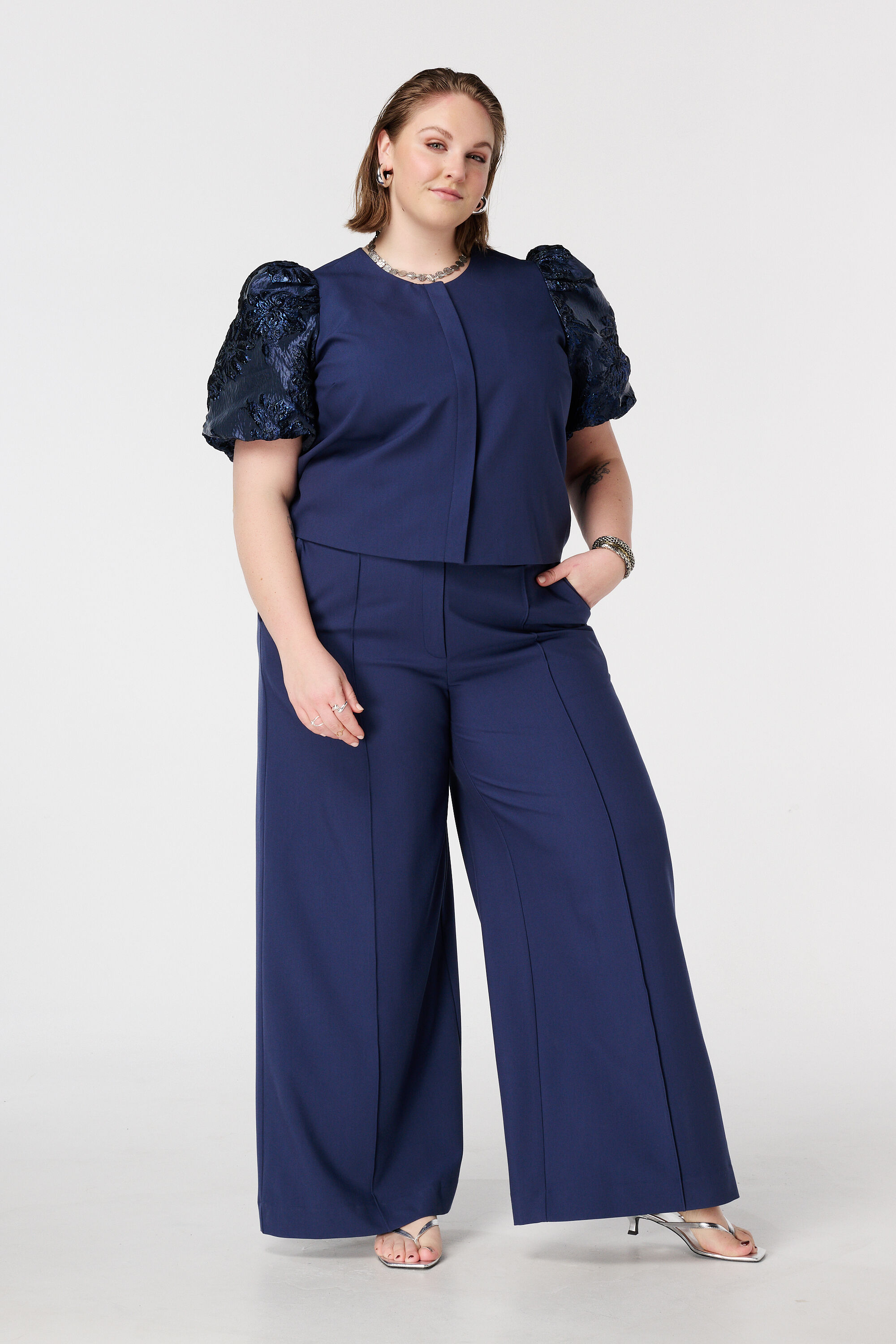 Top con mangas de jacquard image number 5