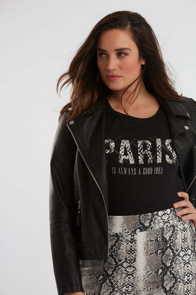 Camiseta con texto estampado image number 4