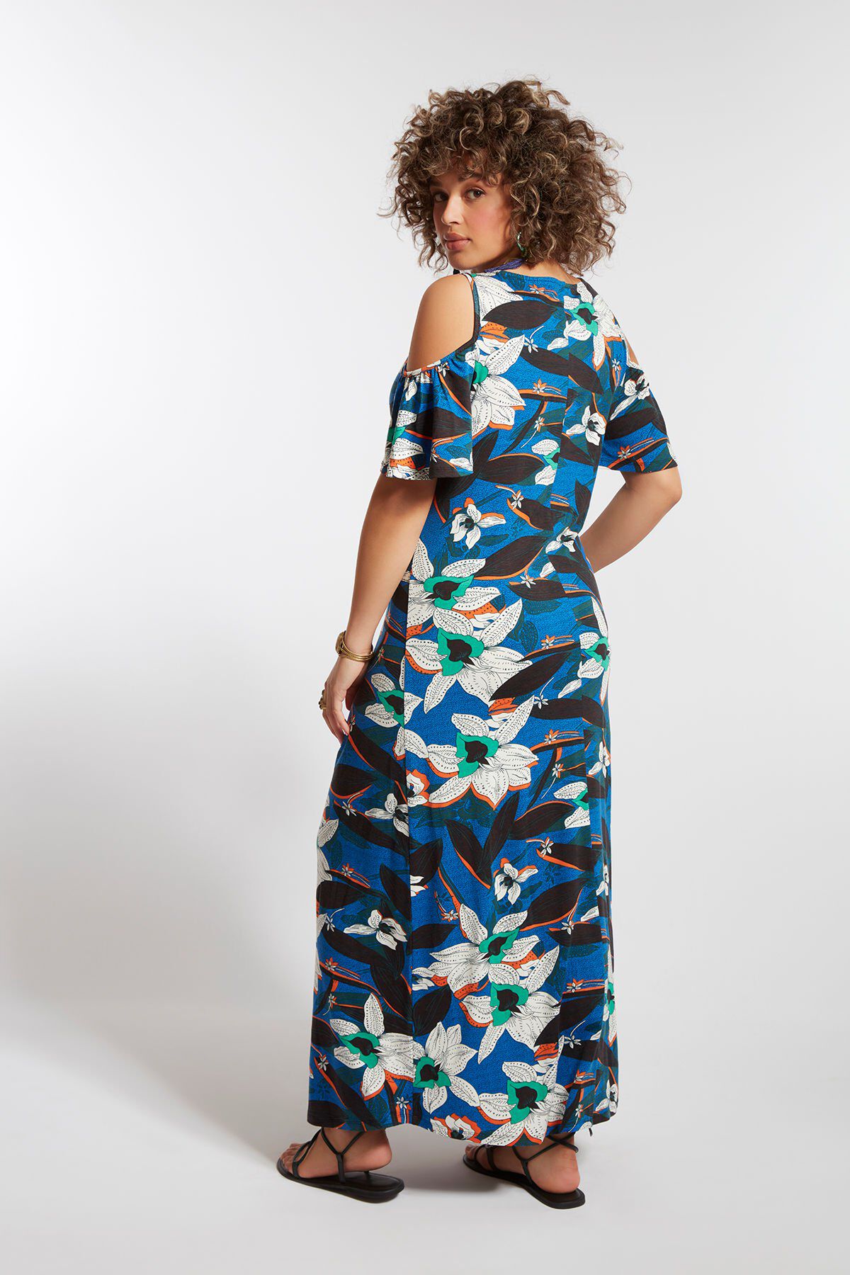 Vestido largo con estampado   image number 4