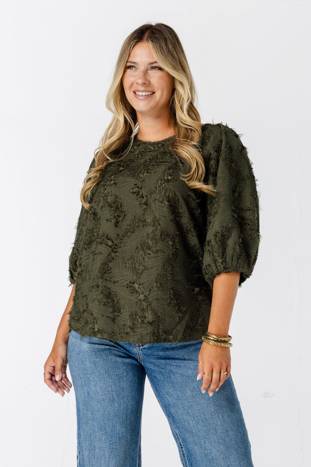 Blusa con mangas cortas abullonadas image number 0