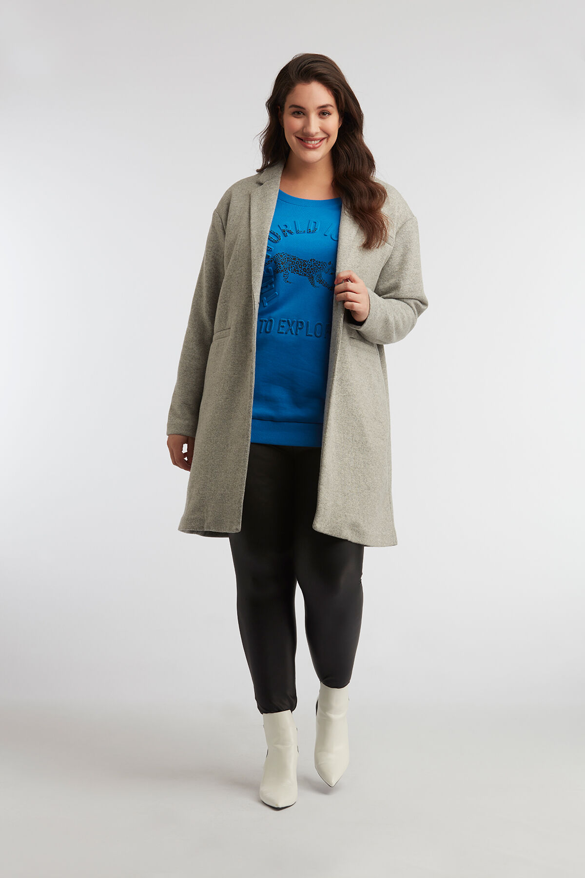 Chaqueta holgada con tejido de jersey image number 3