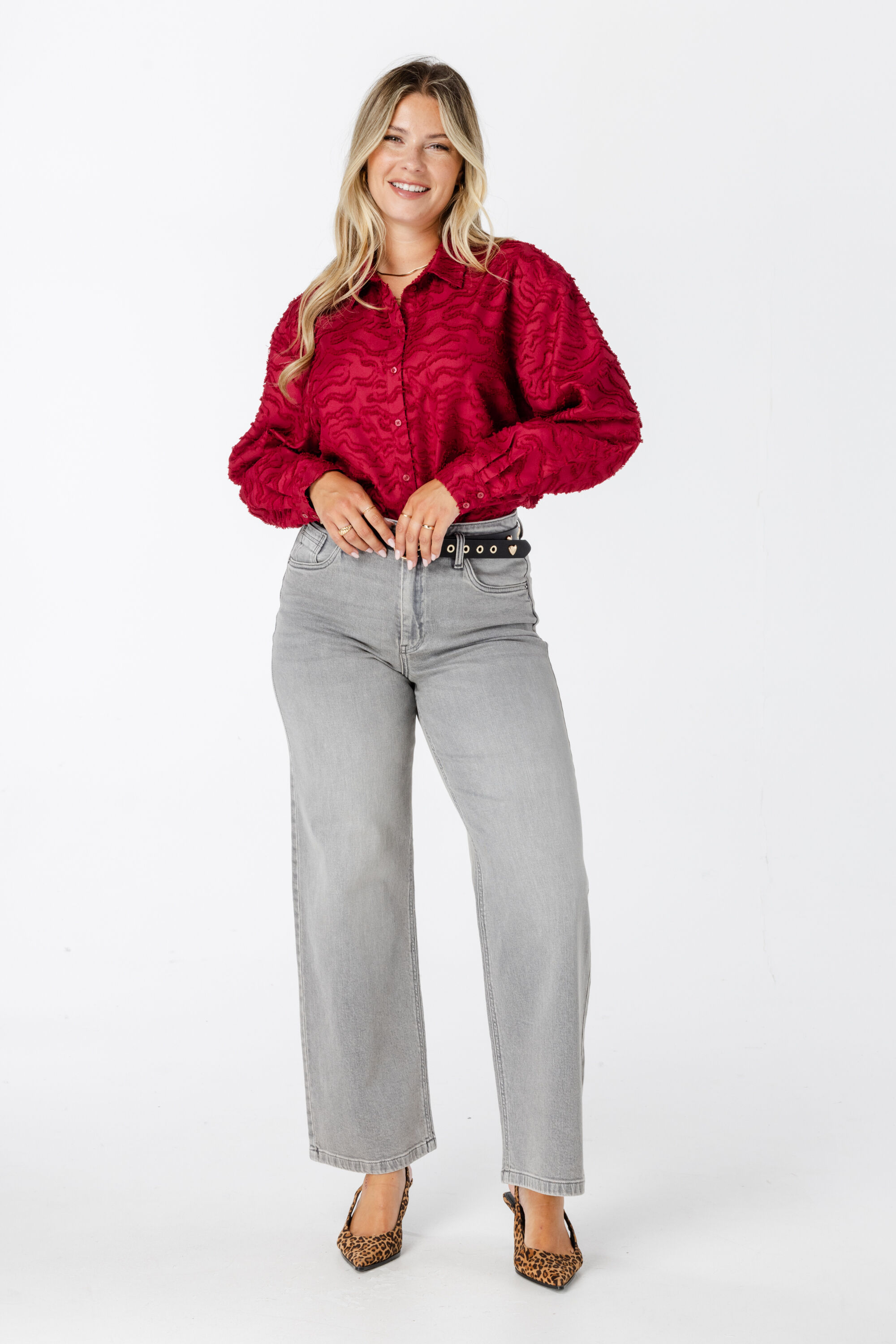 Blusa oversize de tejido estructurado image number 6