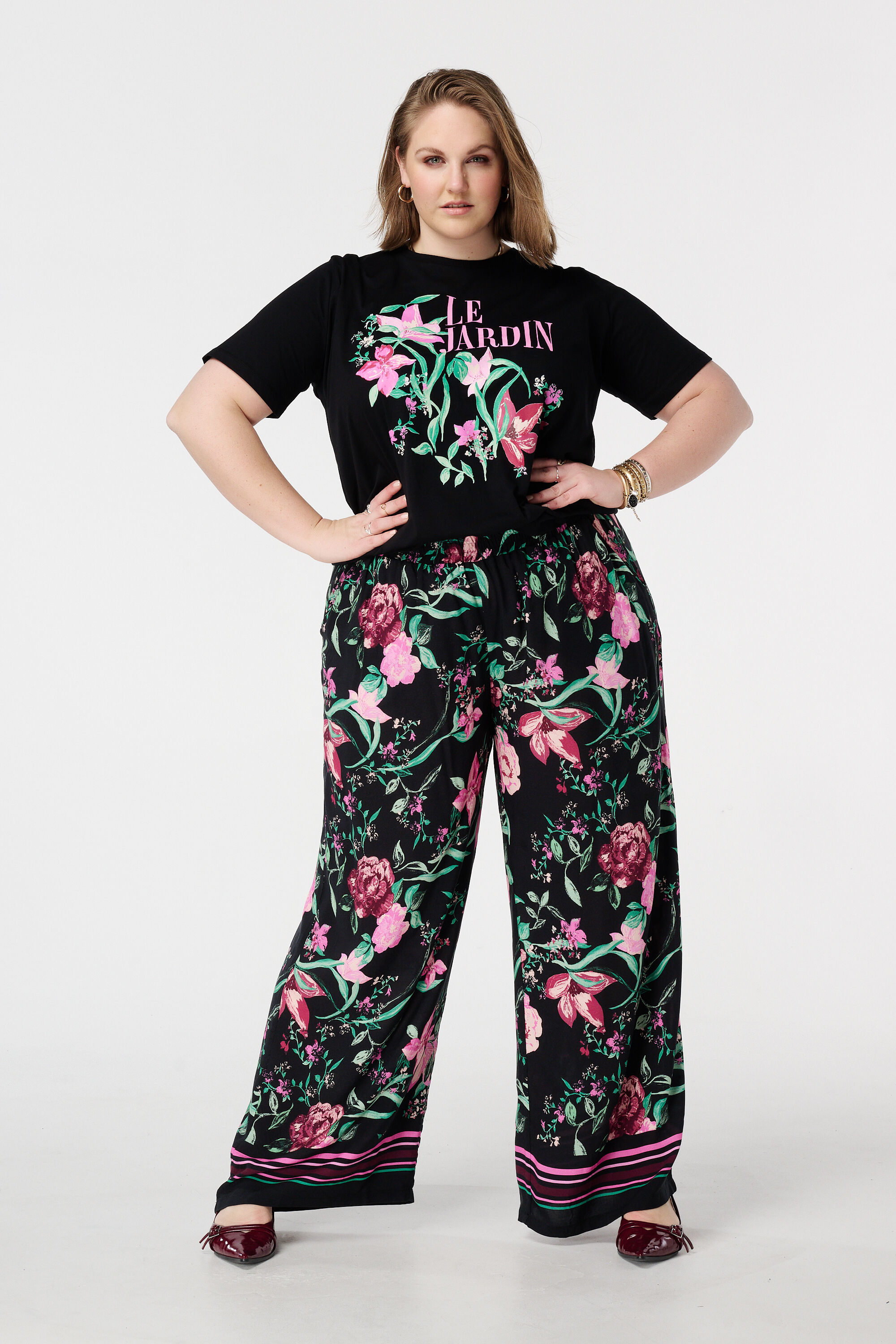 Pantal&oacute;n wide leg con estampado
