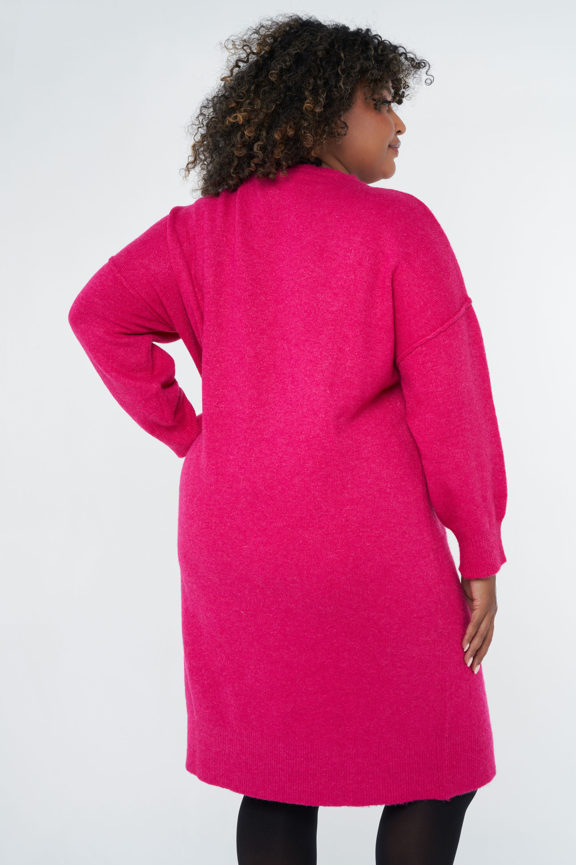 Vestido midi de punto fino image number 3