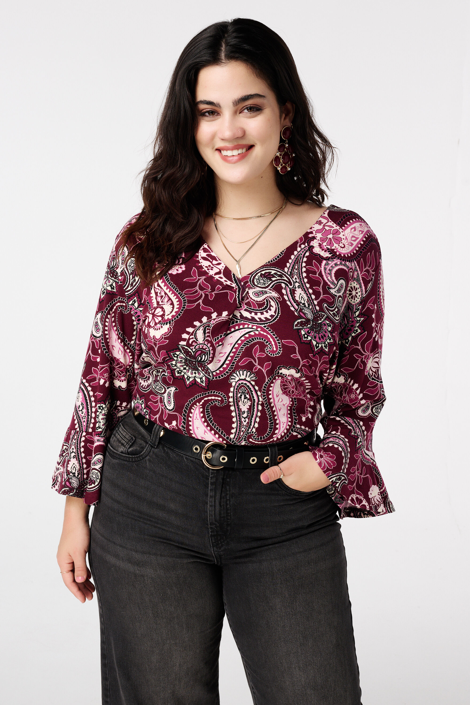 Top con estampado paisley