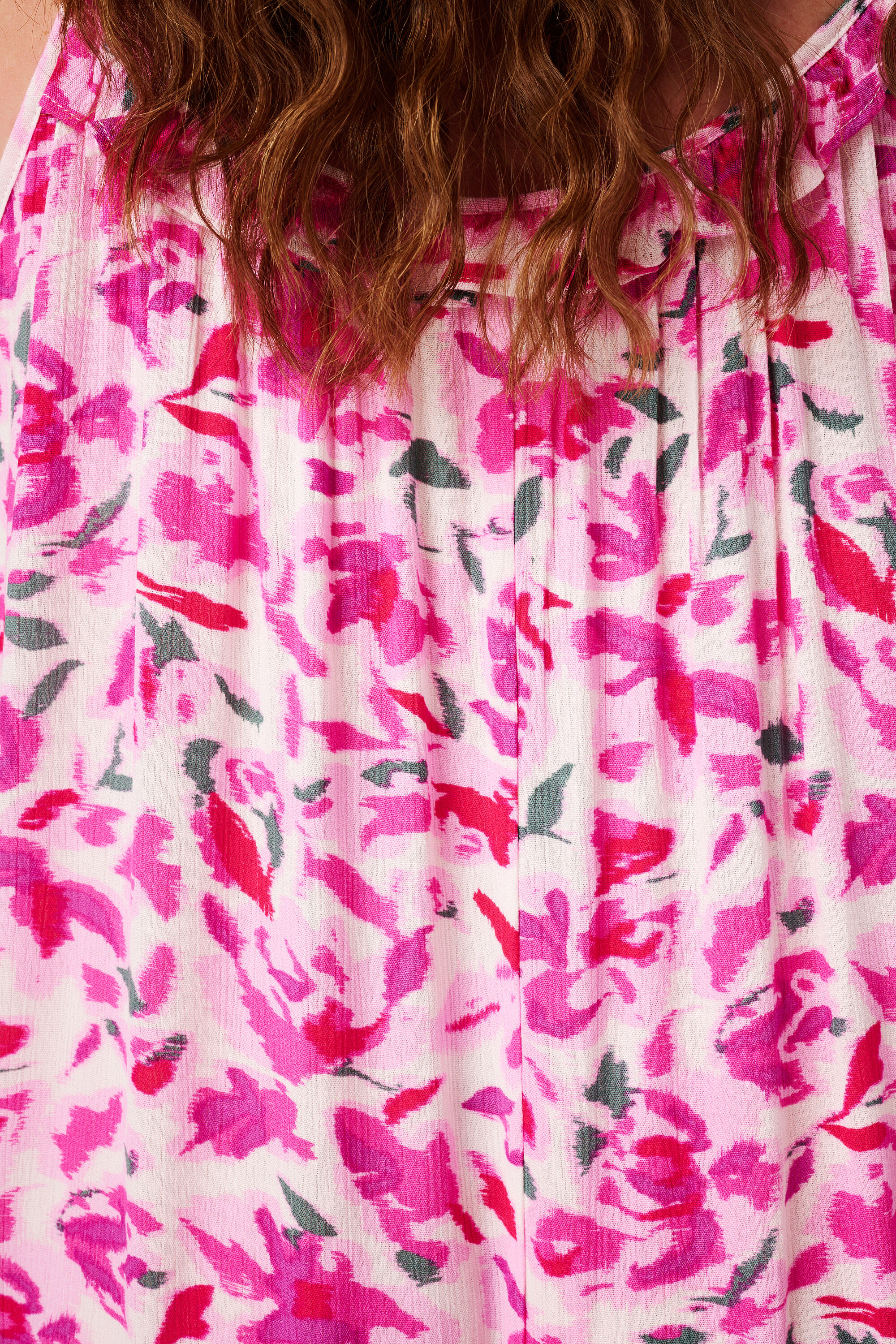 Vestido largo con estampado y pompones image number 5