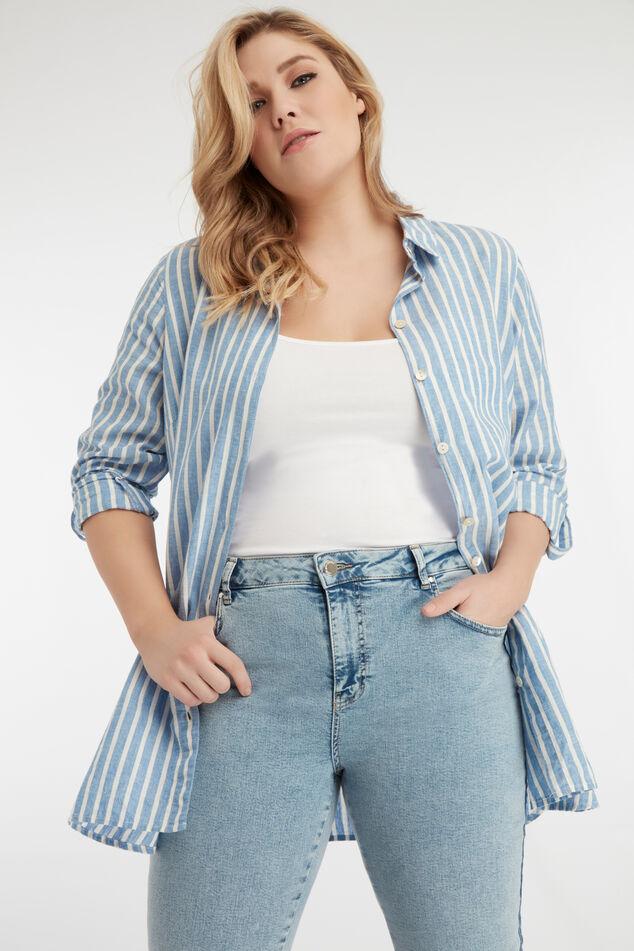 Blusa de rayas larga image number 0