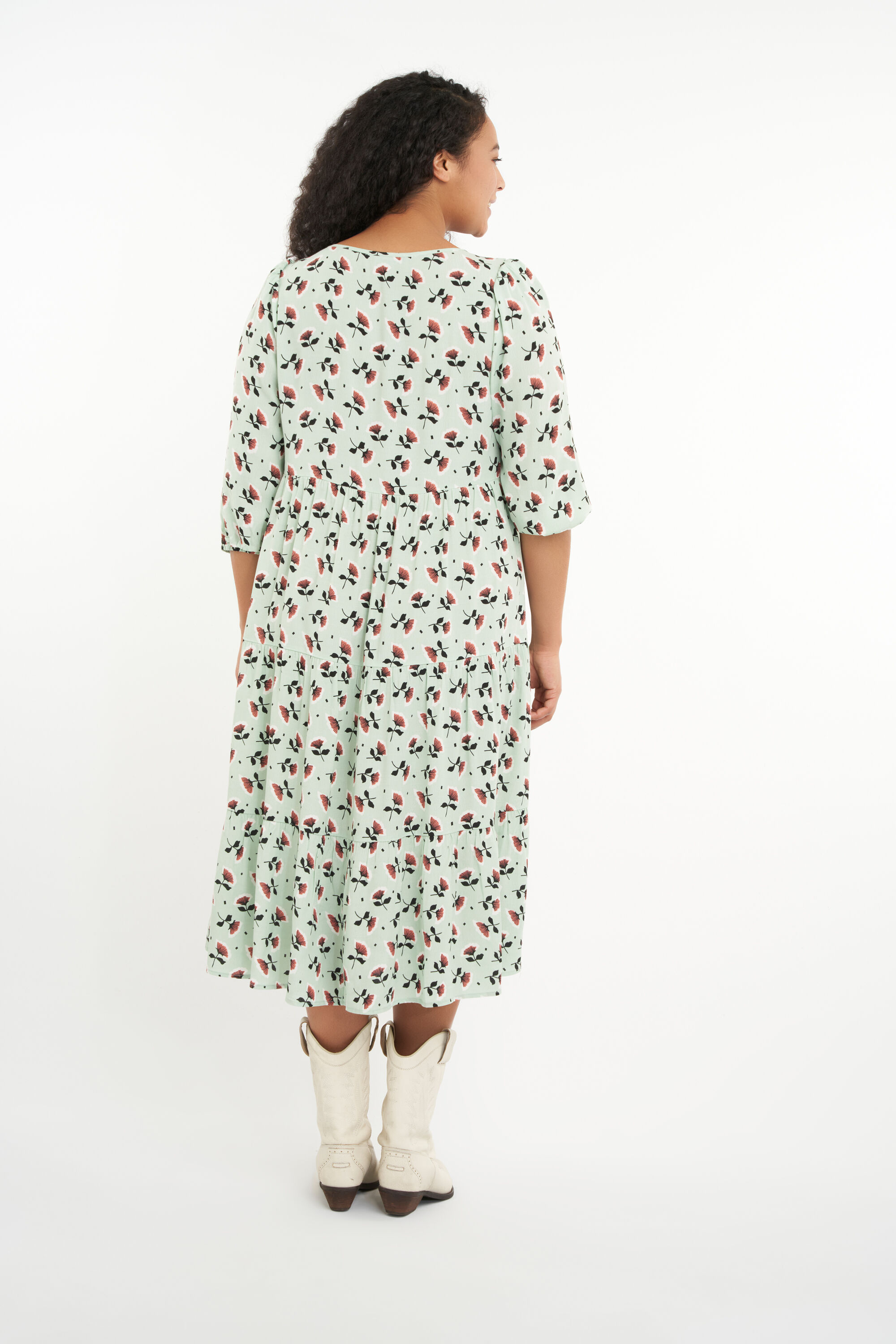 Vestido largo con estampado  image number 3