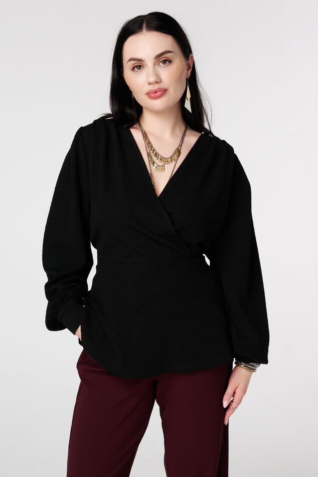 Top brillante con efecto cruzado image number 0