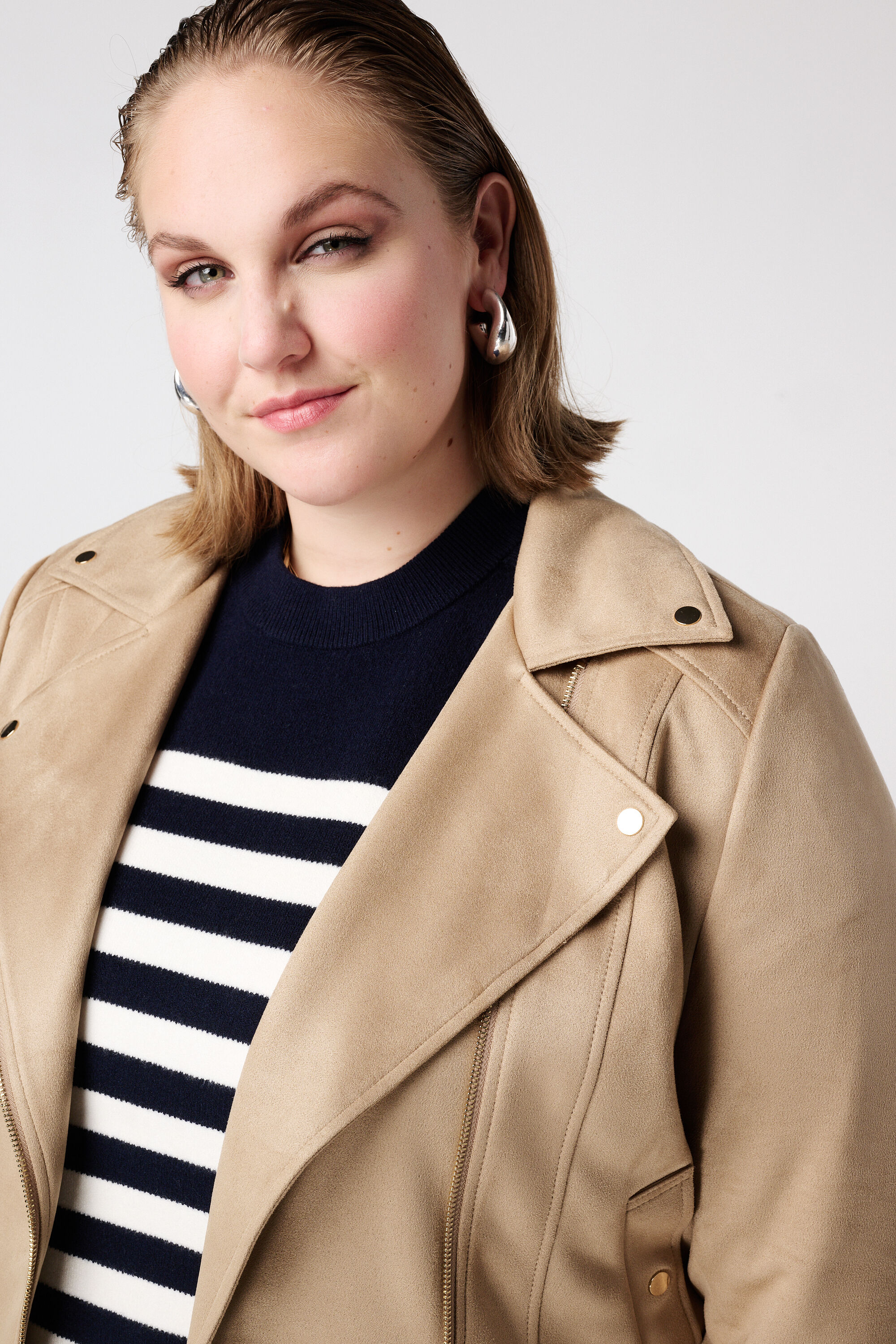 Chaqueta biker de antelina image number 4