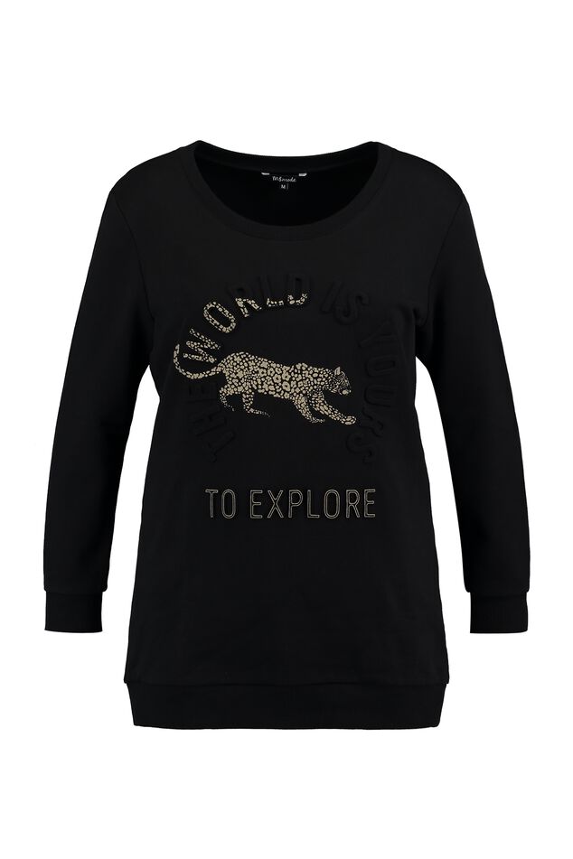 Jersey largo con estampado artístico en relieve image number 1