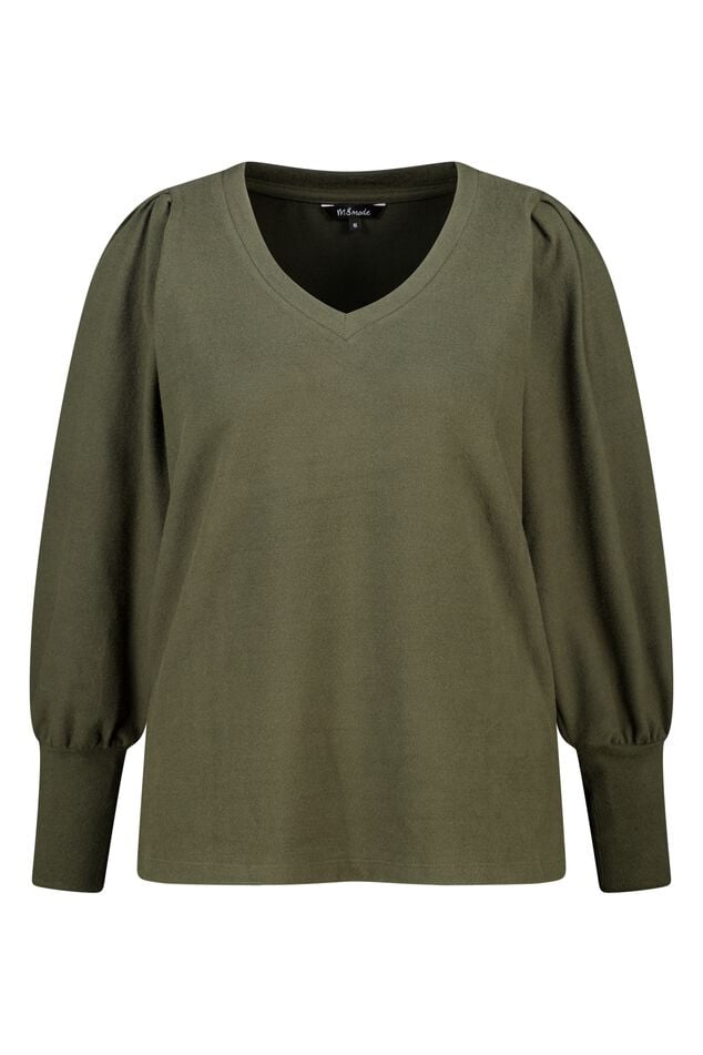 Jersey de punto fino con mangas abullonadas image number 1