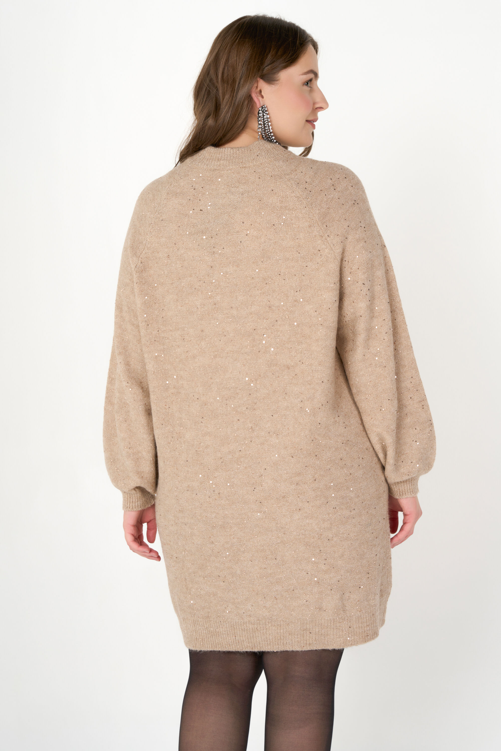 Vestido de punto con detalles brillantes image number 3