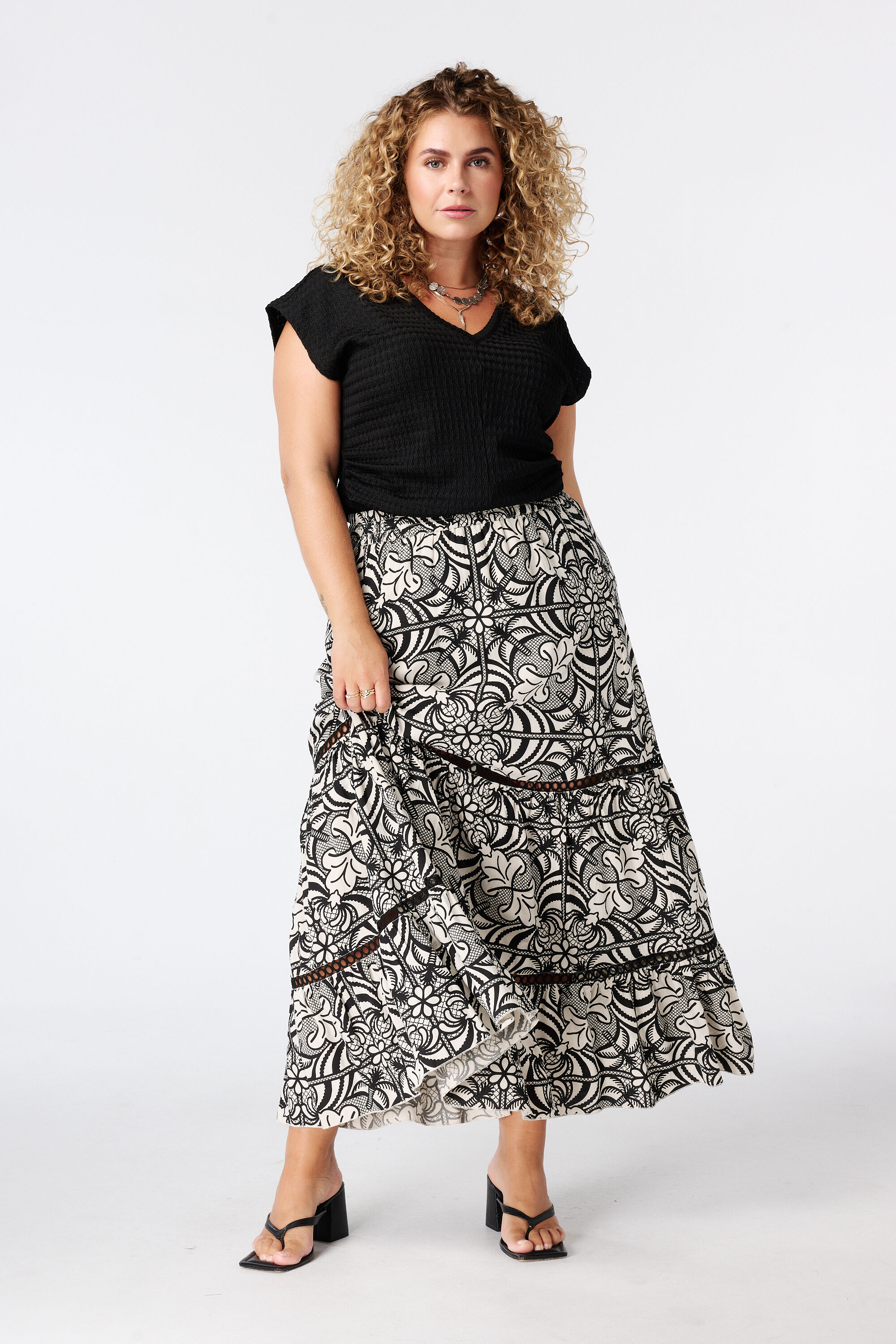 Falda maxi con estampado