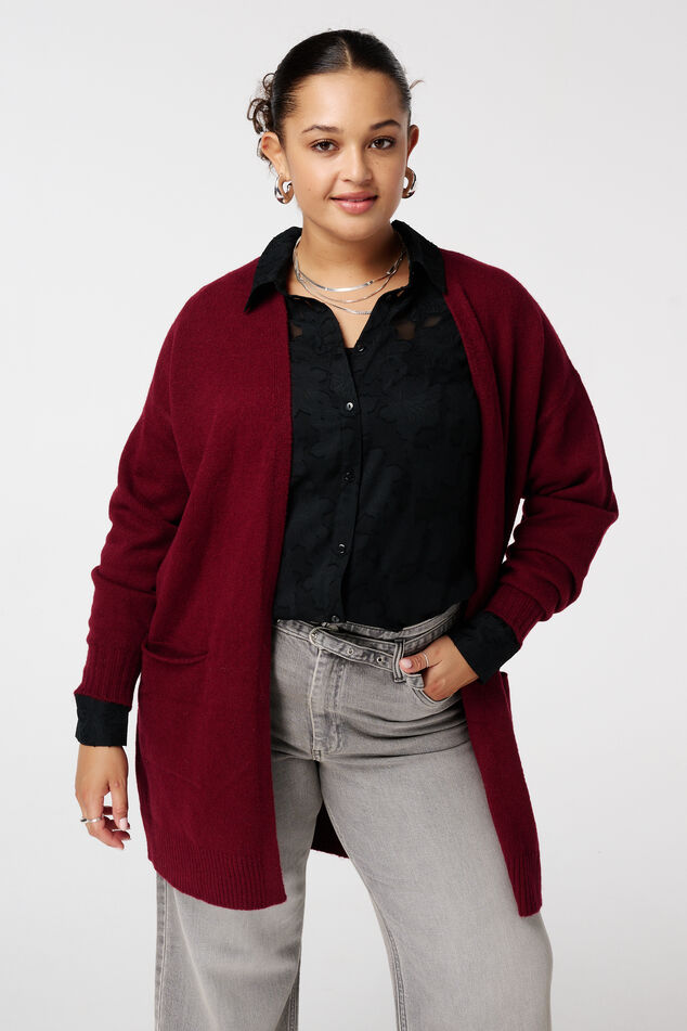 Chaqueta de punto media con bolsillos image number 0