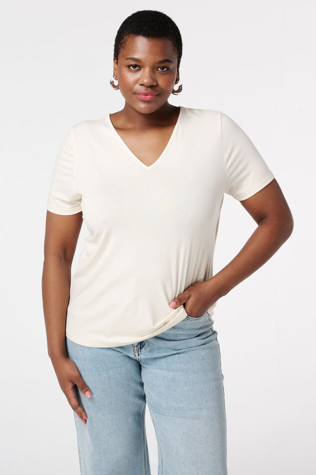 Camiseta con escote en V image number 0