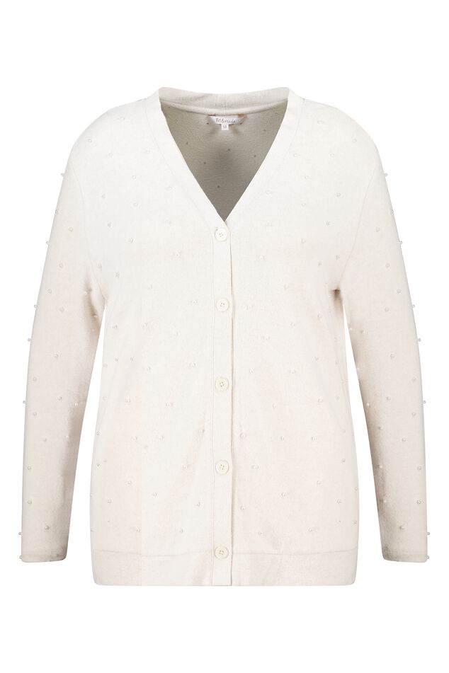 Cárdigan con perlas y cierre de botones image number 1