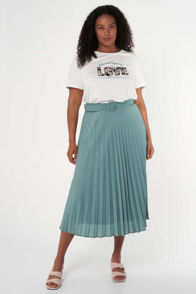 Falda midi plisada image number 7