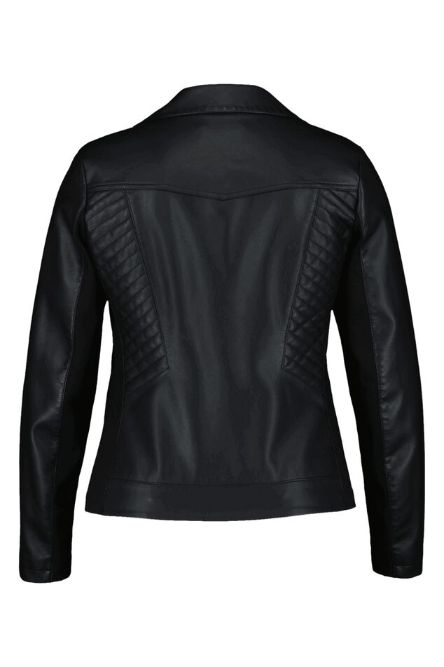 Cazadora con aspecto de cuero y detalles plateados. image number 2