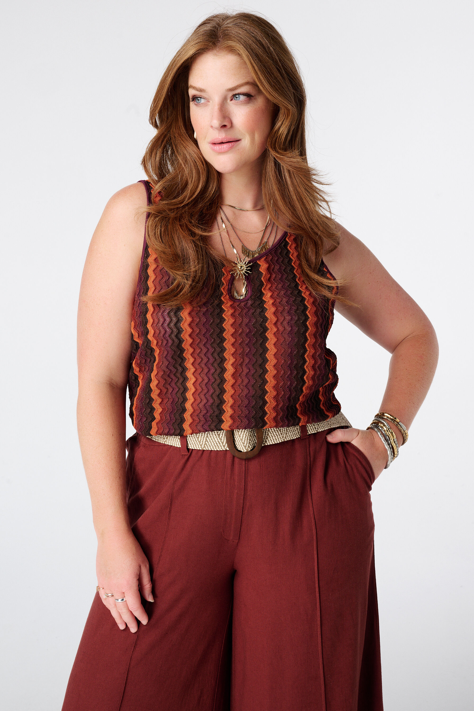 Top con estampado de zigzag