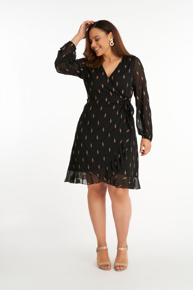 Vestido cruzado con volante  image number 0