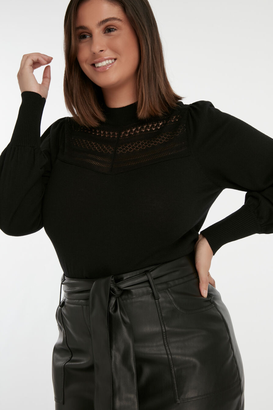 Falda de cuero sint&eacute;tico con botones  image number 5