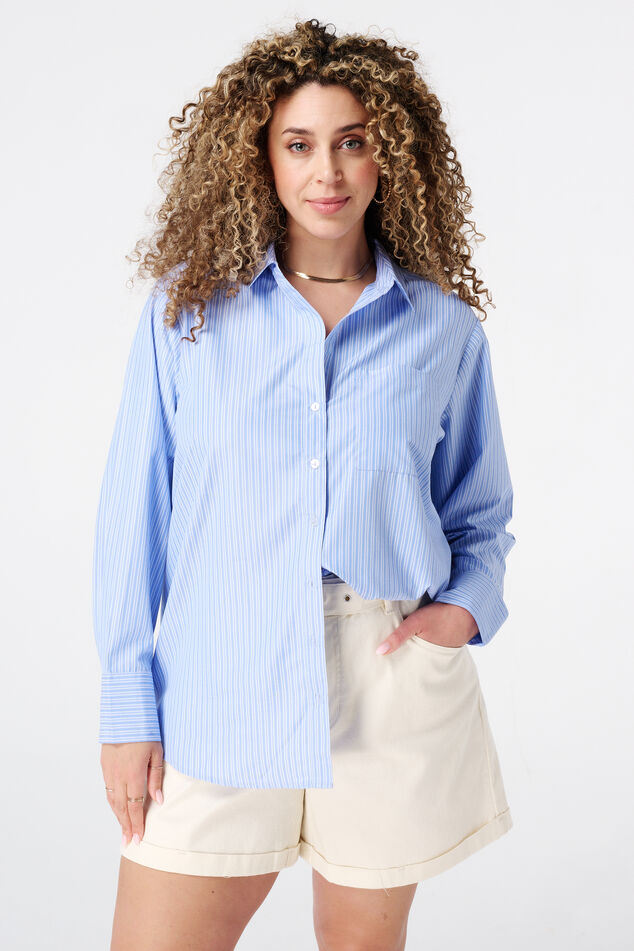Blusa camisera a rayas image number 0