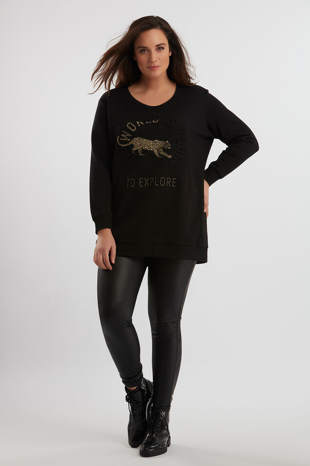 Jersey largo con estampado artístico en relieve image number 0