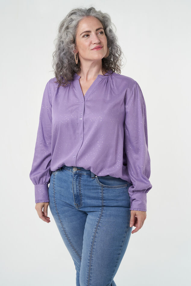 Blusa lila con toques plateados image number 5