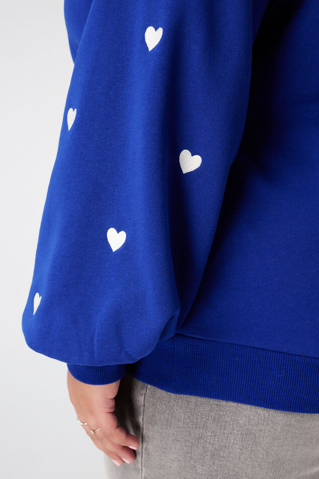 Jersey con corazones bordados y mangas abullonadas image number 6