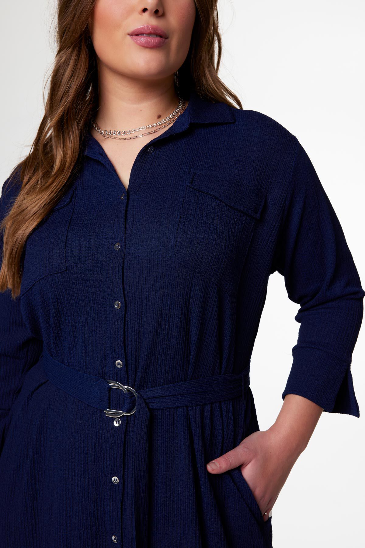 Vestido con tejido con textura image number 4