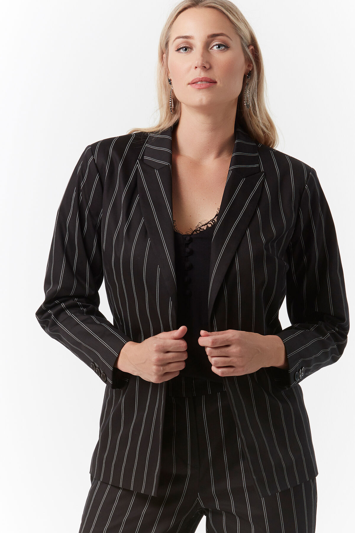 Blazer de raya diplom&aacute;tica image number 3