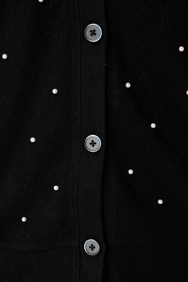 Cárdigan con perlas y cierre de botones image number 5