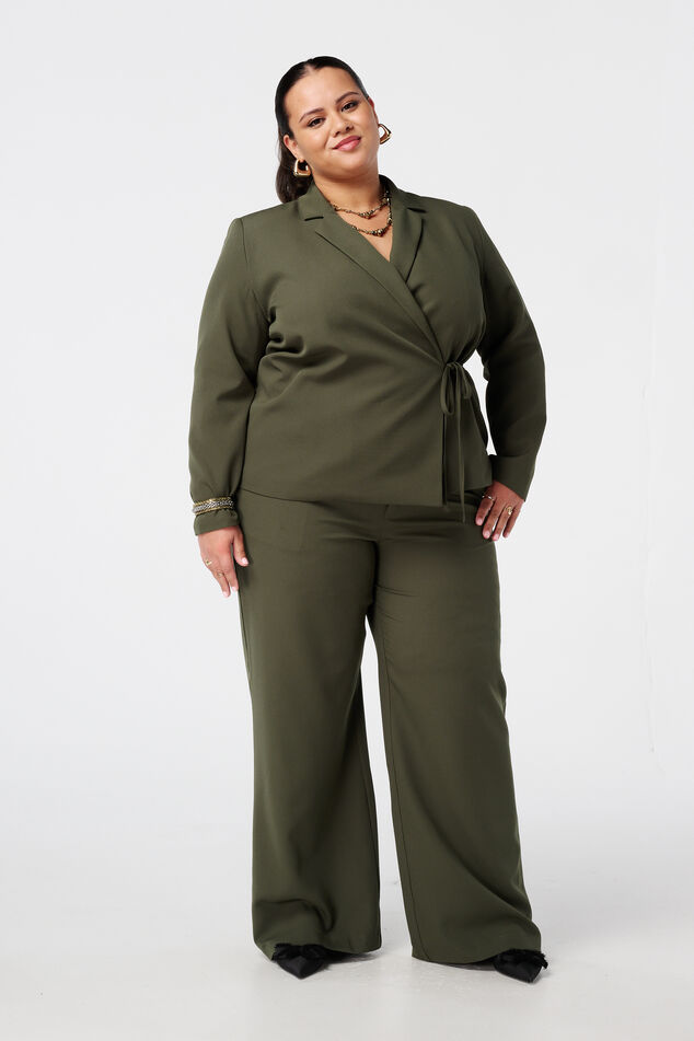 Chaqueta cruzada con cinturón con lazo image number 5