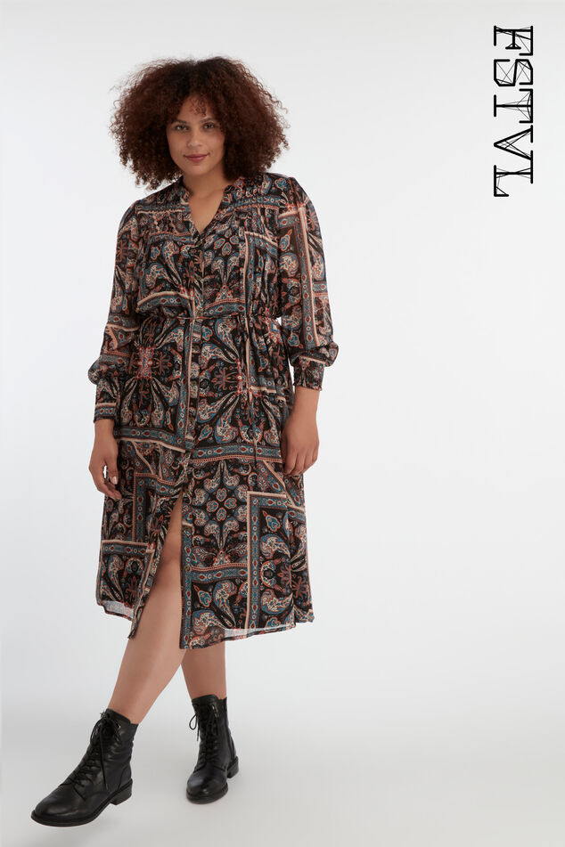 Vestido midi con estampado paisley image number 0