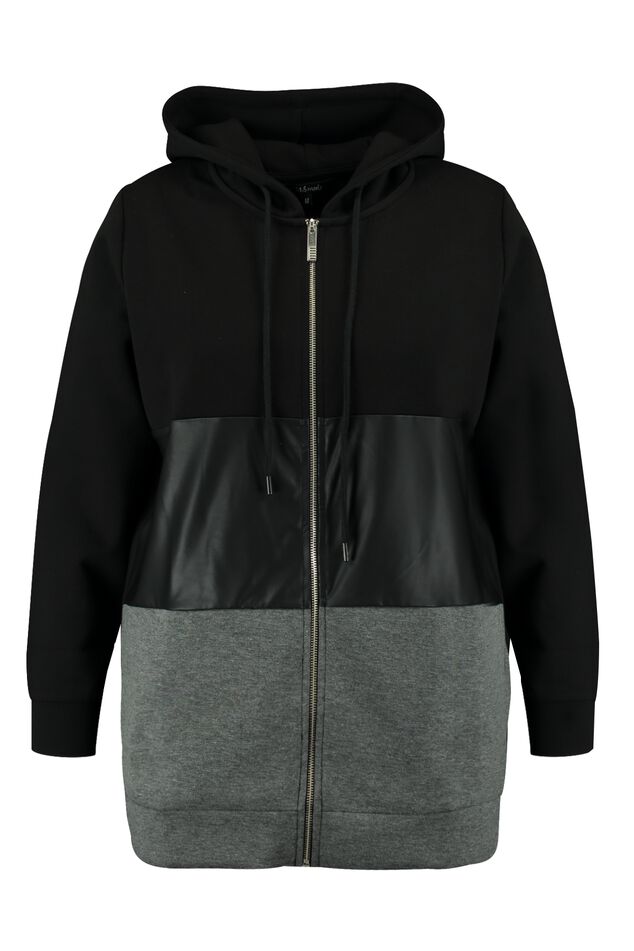 Cárdigan con cuero sintético  image number 1