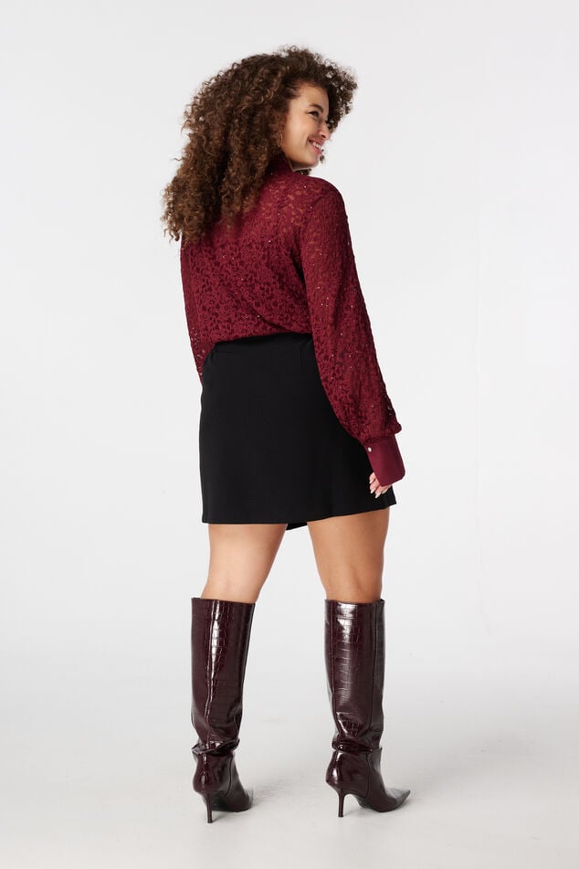 Falda con aspecto cruzado y cintura elástica image number 3