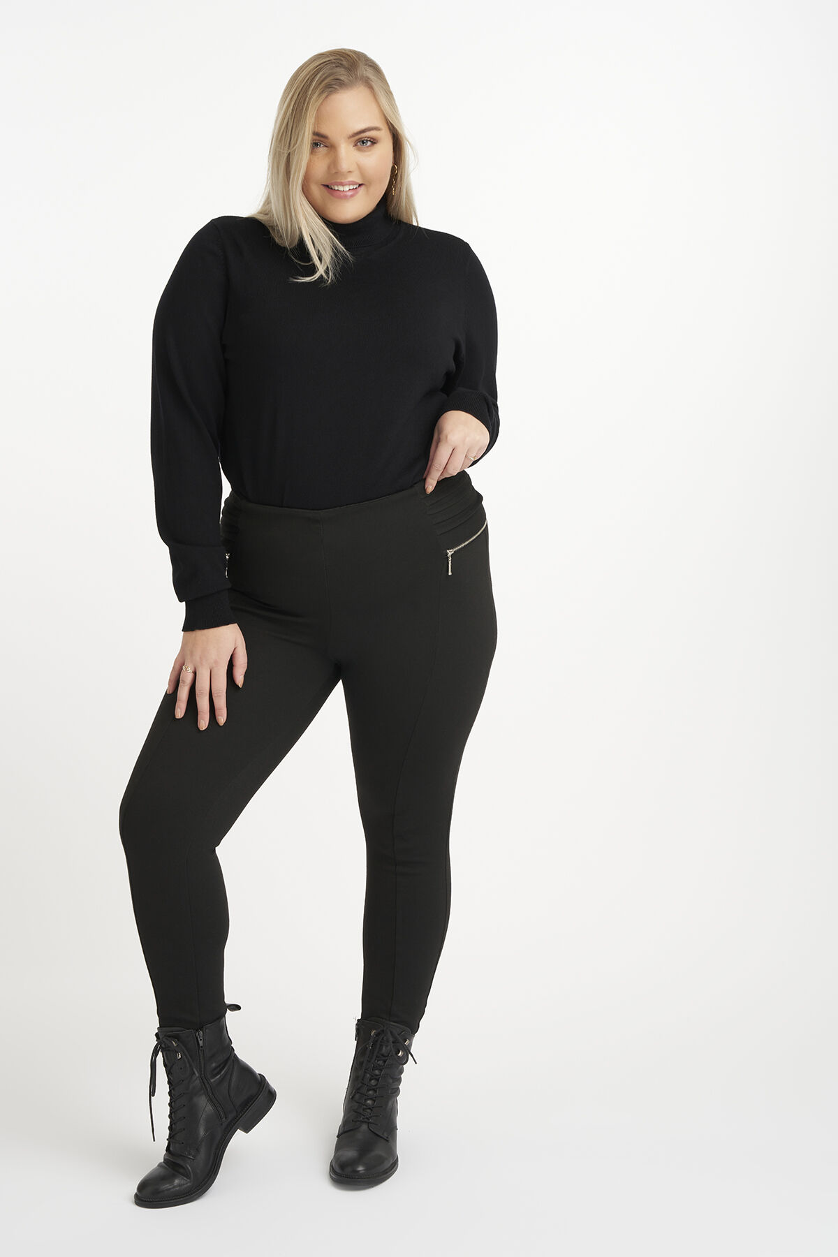 Tregging con cremalleras de adorno image number 6