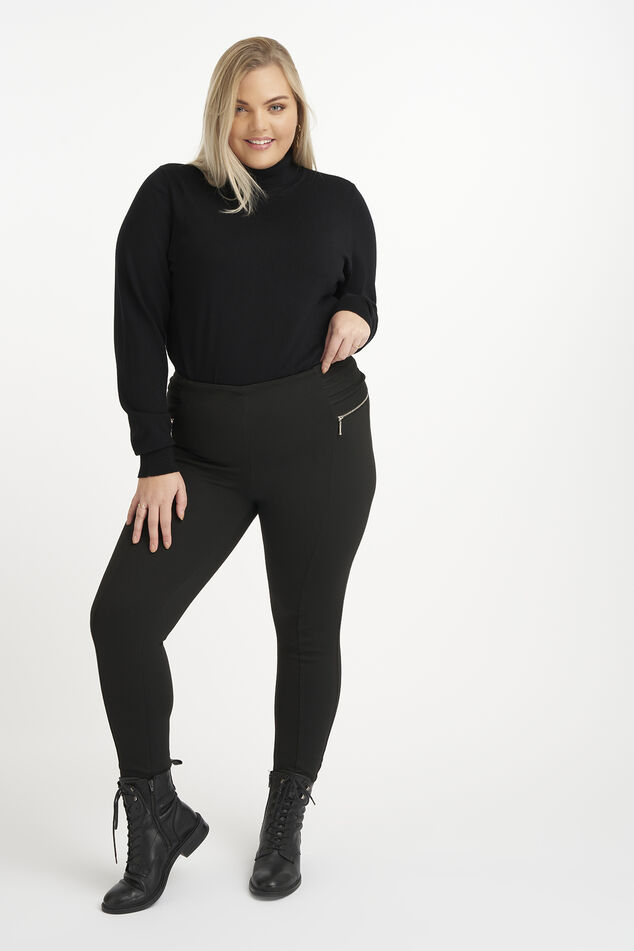 Tregging con cremalleras de adorno image number 6