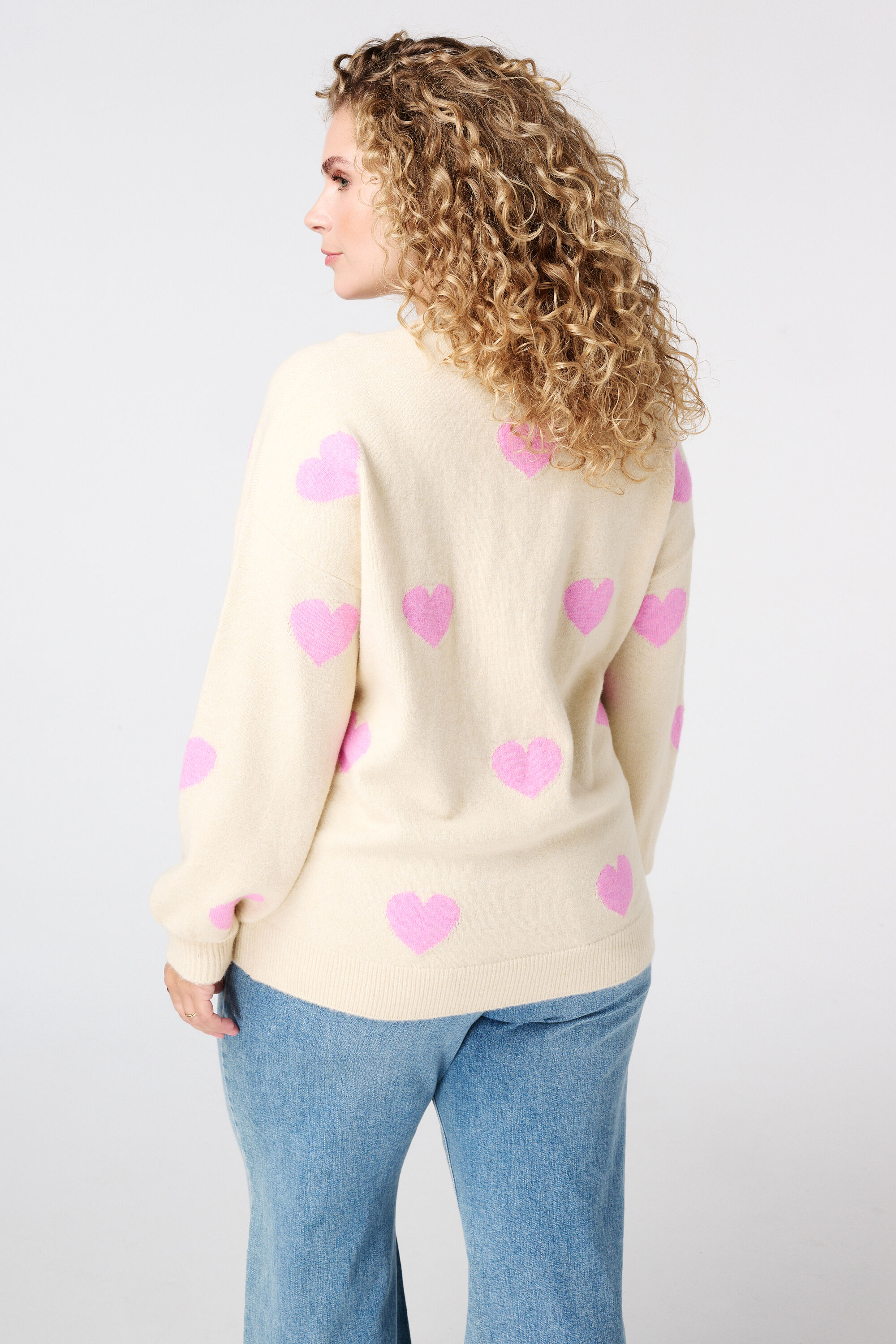 Jersey de punto fino con dise&ntilde;o de corazones image number 3