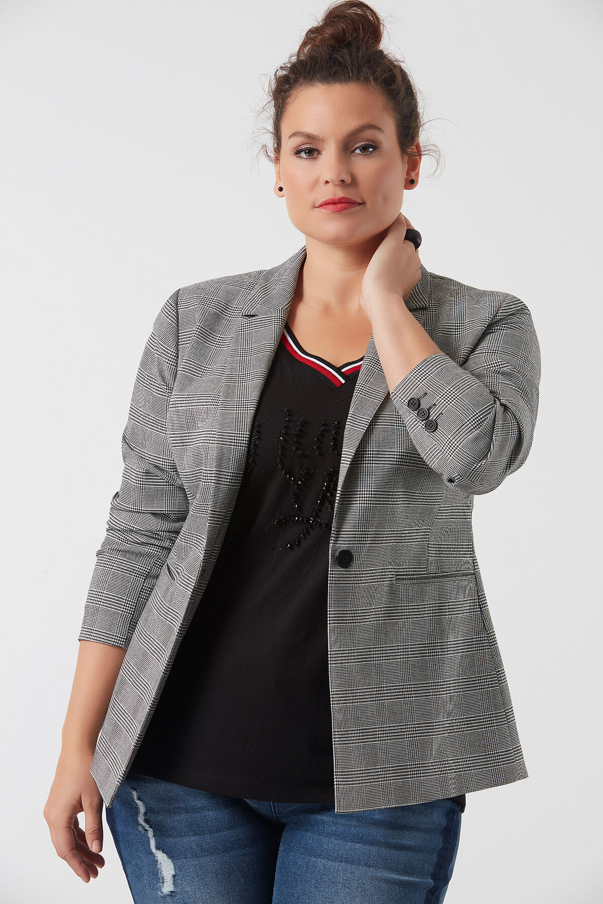 Blazer a cuadros image number 3