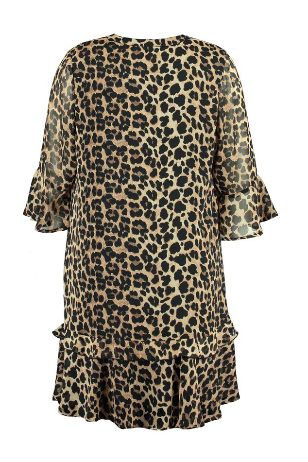 Vestido con flecos y estampado  image number 2