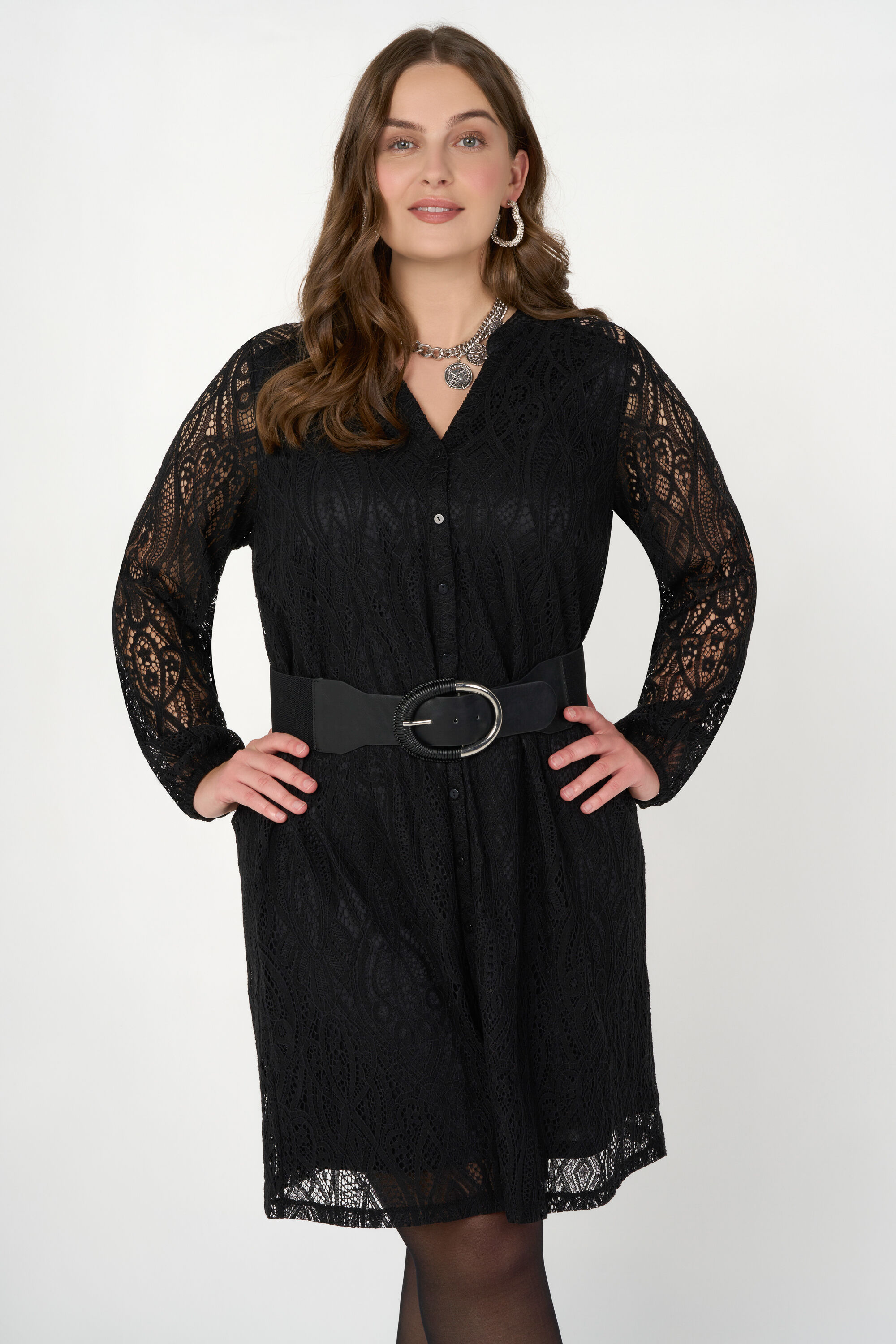 Vestido midi con encaje image number 6