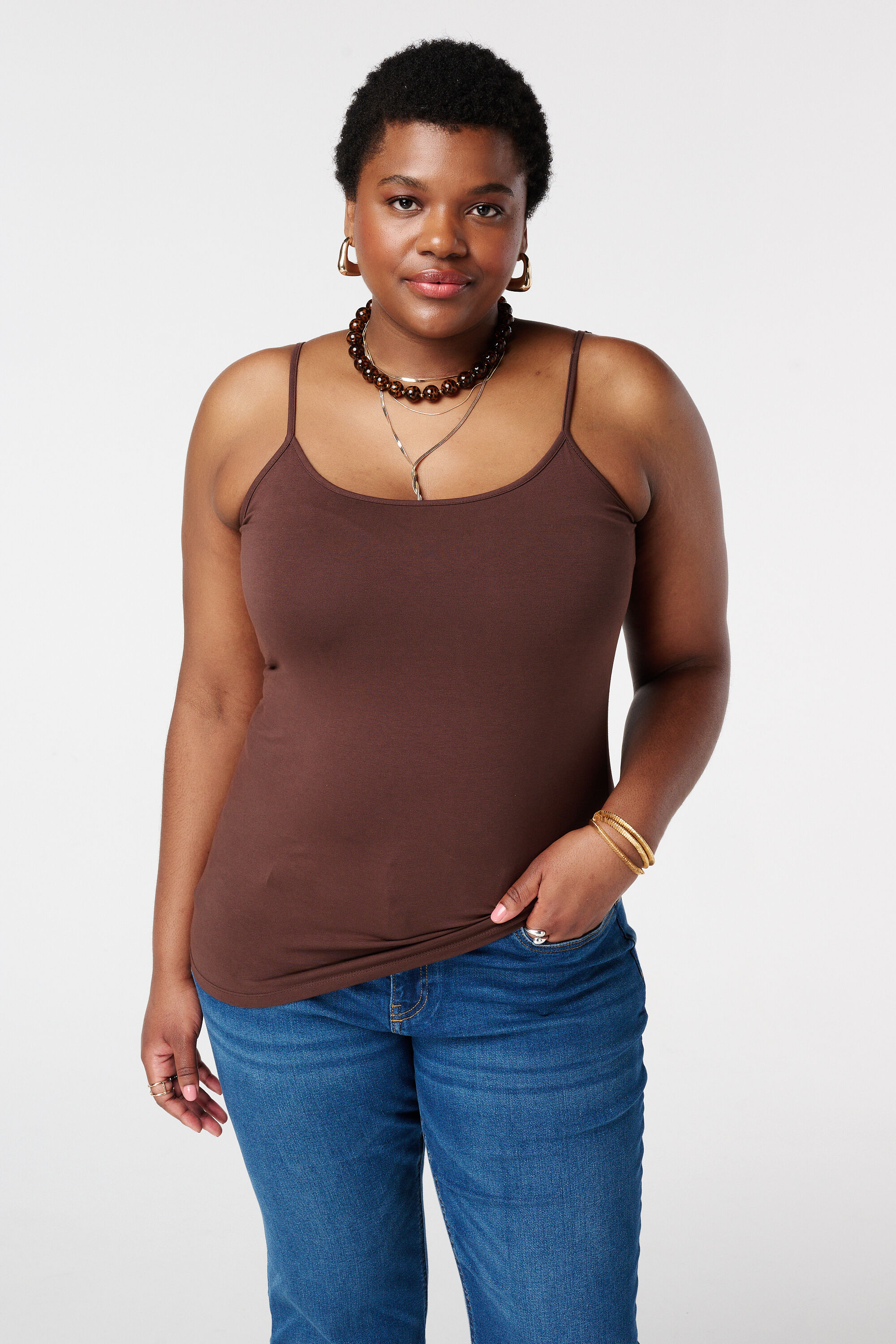 Top de espagueti con el&aacute;stico