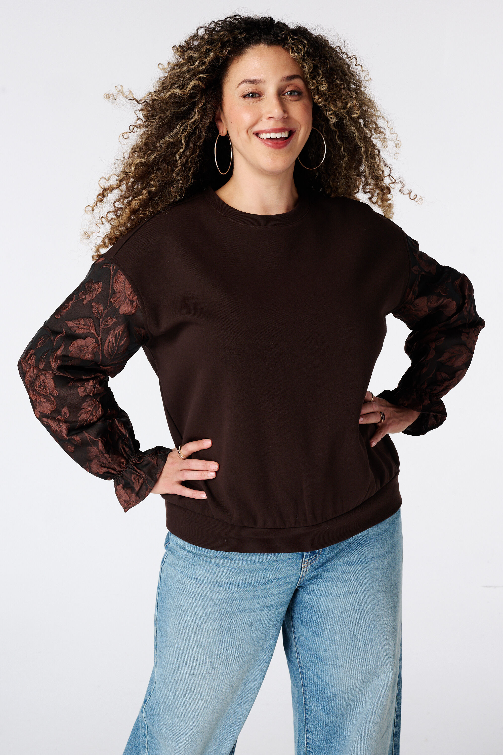Sudadera con mangas de jacquard image number 0