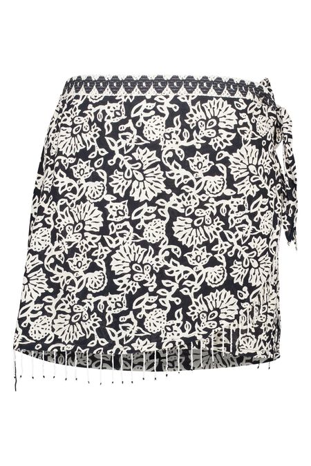 Falda pantalón con estampado y detalles