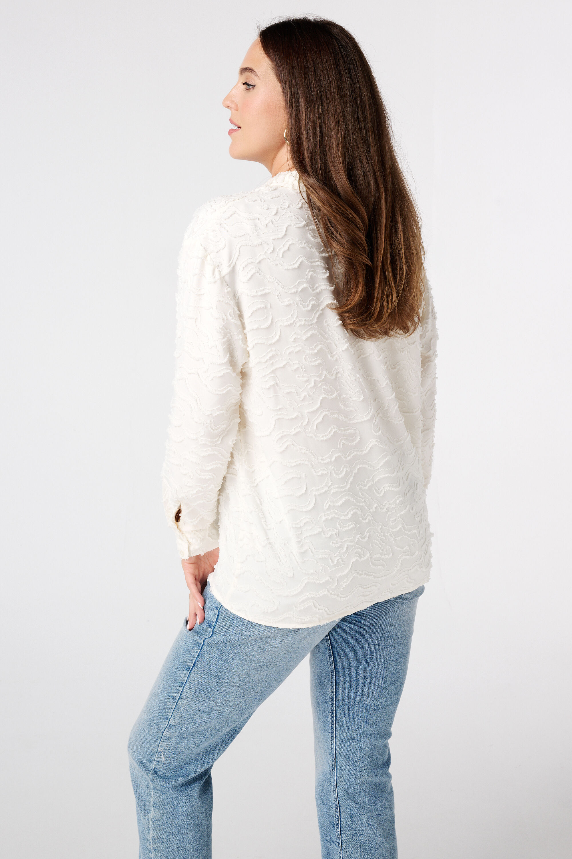 Blusa oversize de tejido estructurado image number 3