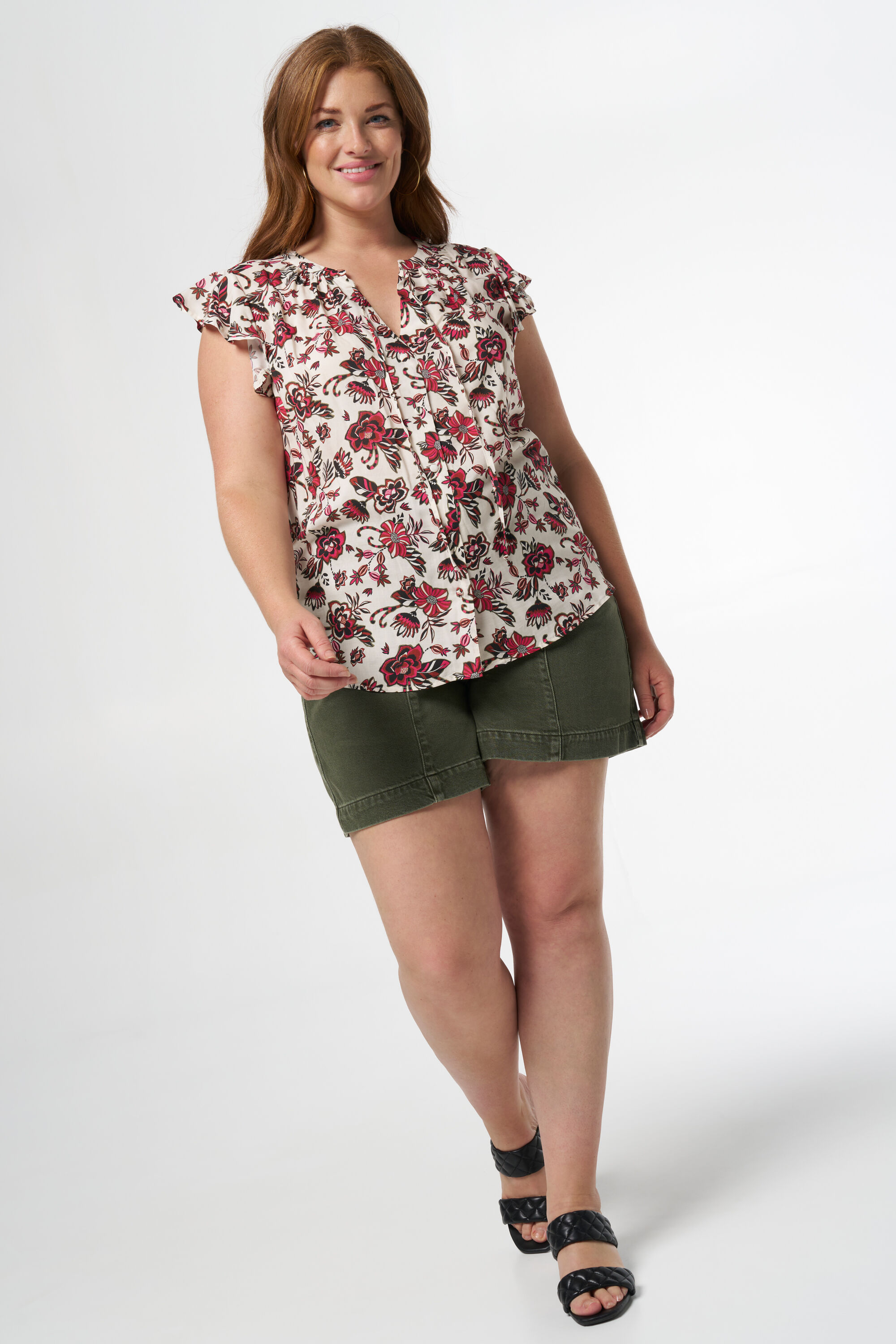 Blusa con mangas de volantes image number 5