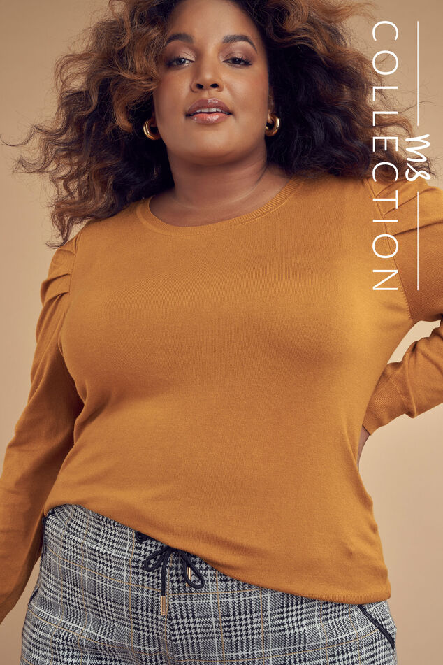 Suéter de punto fino con mangas abullonadas image number 0